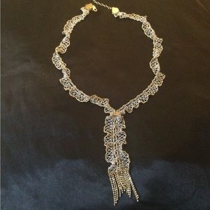 14K White and Yellow Gold Beaded Necklace